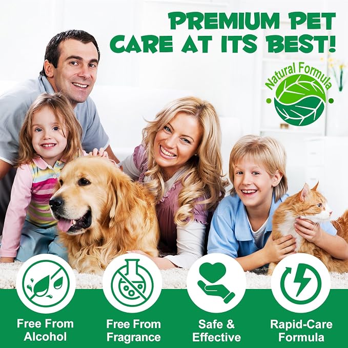 Ear Cleaner for Dogs & Cats – Gentle Plant-Based Formula with Soothing Relief, 10 Single-Use Tubes (1.5 mL Each) | Daily Ear Cleaning Solution for Pets