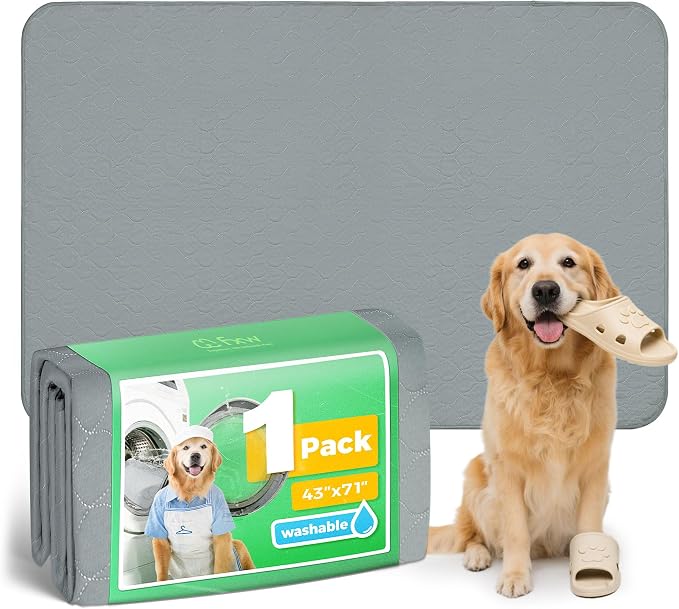 FXW Washable Pee Pads for Dogs, Super Absorbent, 43" x 71", 1 Pack | Machine washable, Non-slip backing, Fits 32"H 6-Panel FXW Rollick/Homeplus Playpens