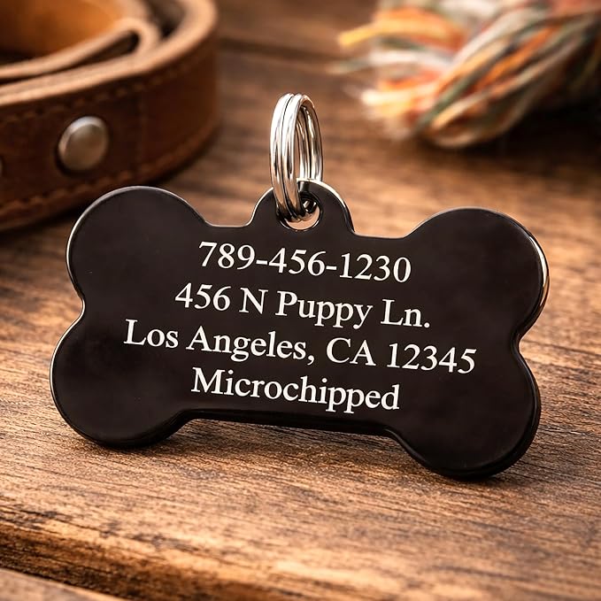 Ultra Joys Stainless Steel Pet ID Tag Dog Name Tags Personalized Front and Back Engraving, Customized Dog Tags and Cat Tags, Optional Engraved on Both Sides, Custom Your Own, Small