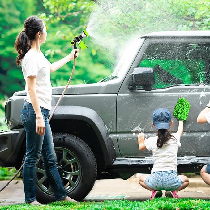 Upgrade Dog Washing Hose Attachment, Dog Shower Attachment with Soap Dispenser, Dog Shampoo Hose Attachment with Pet Bath Brush Car Wash Mitt & Dog Comb for Showering Pet (Hose Not Include)