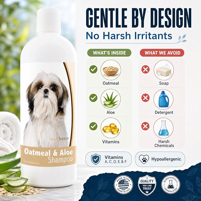 Healthy Breeds Shih Tzu Oatmeal Shampoo with Aloe 16 oz