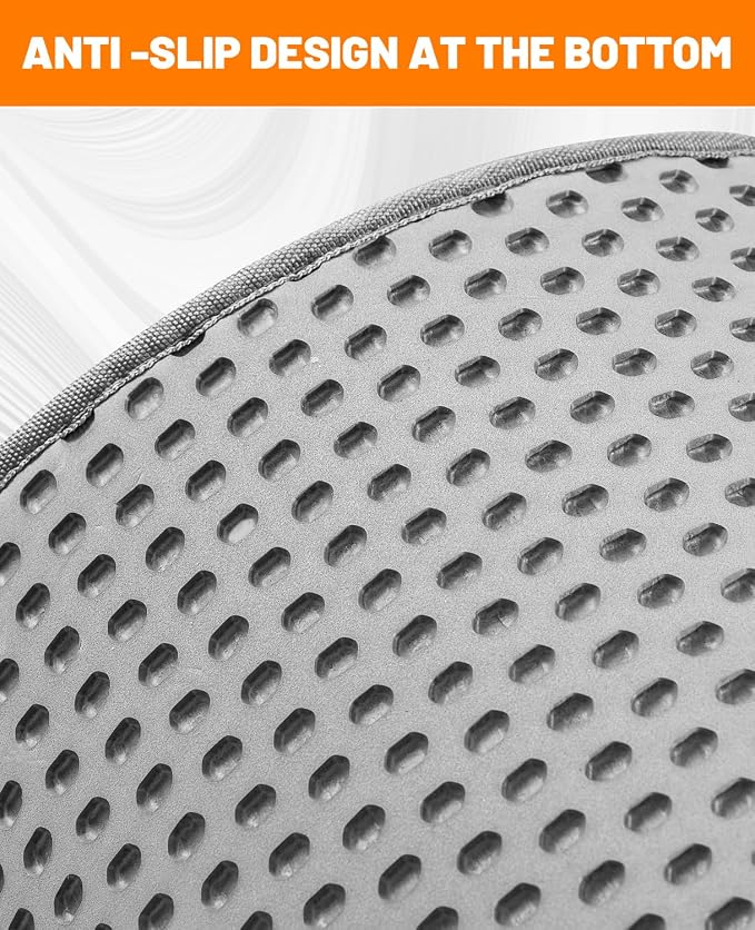 Cat Litter Mat - Extra Large Cat Litter Mat Litter Trapping Mat 46"x26"-Honeycomb Double Layer Design,Urine and Water Proof Material,No Slip& No Phthalate,Washable Easy Clean（Grey）