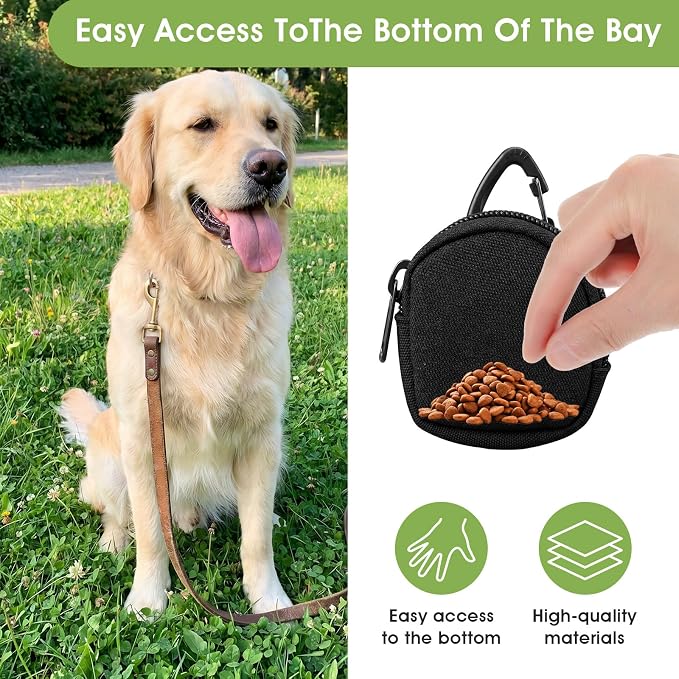 2Pcs Dog Treat Pouch for Pet Training Treat Pouch for Leash Dog | Small Treats Bag with Carabiner Walking Bag Snack Pocket as Reward Dog Snack Bag for Travel or Outdoor Use