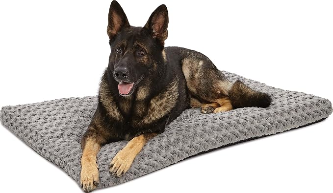 MidWest Homes for Pets XL QuietTime Deluxe Gray Ombré Swirl Plush Pet Bed, Machine Washable, Non-Skid Bottom, Soft Crate Mat for 48-inch Crates