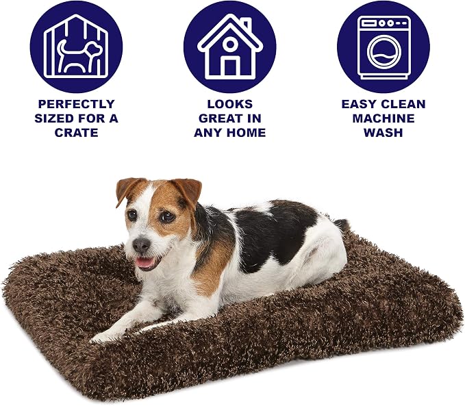 MidWest Homes for Pets Small QuietTime Deluxe Coco Chic Pet Bed, Ultra-Soft & Overstuffed, Machine Washable, Fits 24-inch Crate