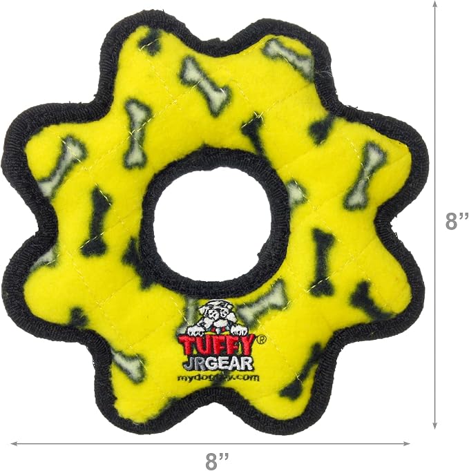 TUFFY® : 2 Pack Gear Ring Dog Toy: Ultra Durable Plush Toy with Multiple Layers & Reinforced Seams, Washable and Floats, Original Construction