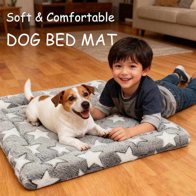 Dog Bed Mat - Soft Crate Pad for Kennel, Durable Pet Bed for Small Dogs & Cats - Comfort Support for Pet Crate, Cage, House