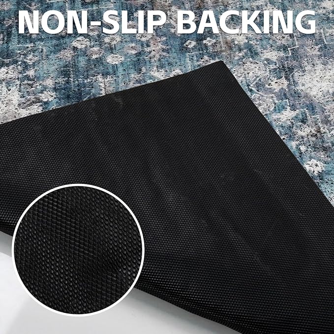 Cat Litter Mat Litter Trapping Mat, 40"x30" Waterproof Urine Proof Litter Box Mat Catcher Mat Non-Slip Washable for Kitty Kitten, Blue