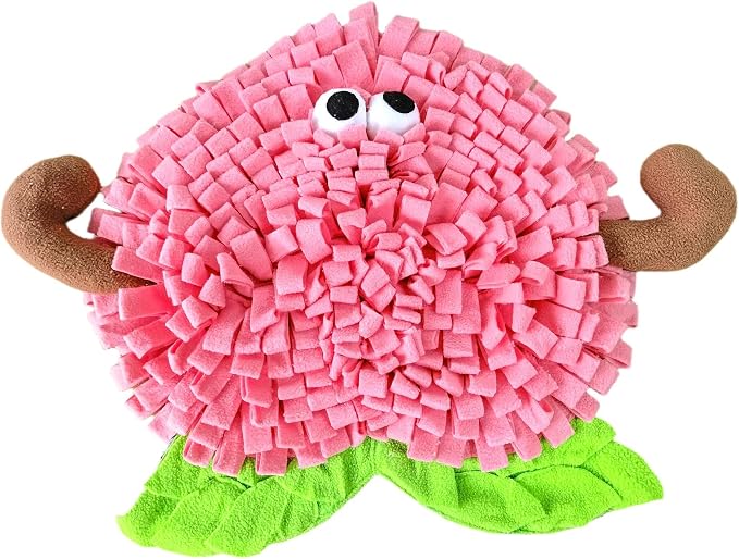 Dog Snuffle Mat Fleece Foraging Fruit Design Mats Small Animals Interactive Feeding Toy Anti Slip Slow Feeder Pet Treat Dispenser for Dogs Rabbits Guinea Pigs (Peach)