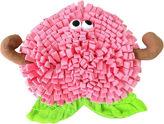 Dog Snuffle Mat Fleece Foraging Fruit Design Mats Small Animals Interactive Feeding Toy Anti Slip Slow Feeder Pet Treat Dispenser for Dogs Rabbits Guinea Pigs (Peach)