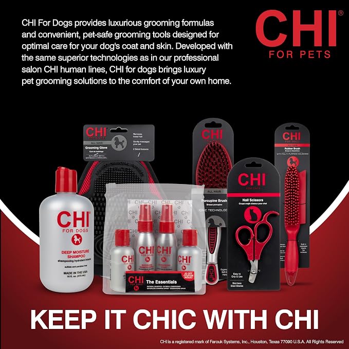 CHI for Dogs Shed Control Shampoo Anti-Shedding Formula Reduces Loose Hair Sulfate and Paraben Free pH Balanced Cruelty Free All Coat Types 16 FL OZ USA for Dogs Puppies and All Breeds Grooming