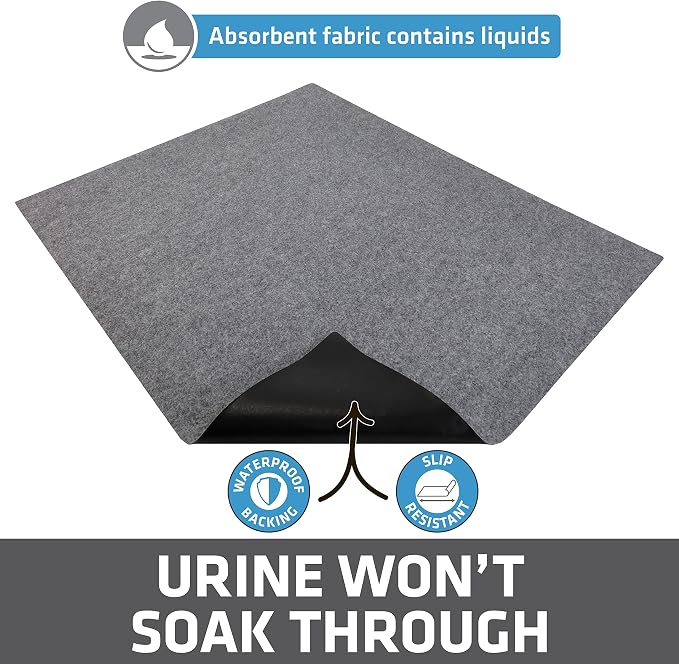 Drymate Cat Litter Box Mat, Litter Trapping Mat, Light Grey, 29x36 XL | Waterproof, Urine-Proof, Absorbent, Machine Washable, Soft on Paws, Contains Mess, Protects Floors, Kitten Supplies, USA Made
