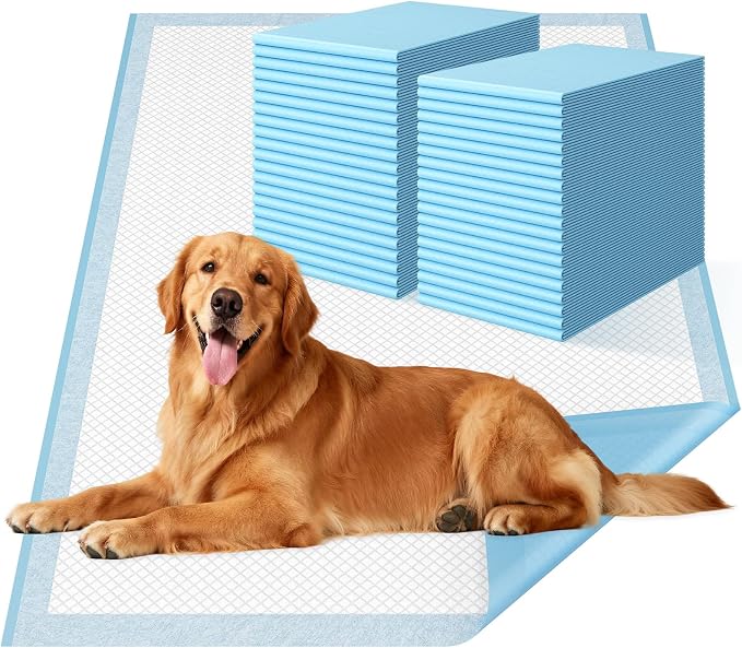 Extra Large Dog Pee Pads 31"x47", 40 Count Heavy Duty Training Pads for Big Dogs and Multi-Pet Homes, 6-Layer Super Absorbent and Leak-Proof Wee Wee Pads