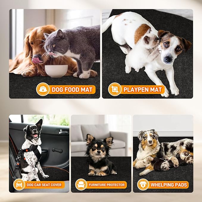 MODIGT Dog Crate Pad Liner for Kennel Training 59"×48" Under Pet Cage Mat | Absorbs,Waterproof,Non-Slip,Washable Puppy Pee Pad for Protect Floors