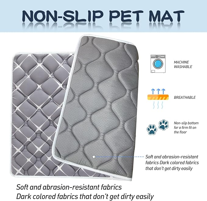 Bubble bear Dog Crate Mat - Ultra Soft, Washable & Anti-Slip Kennel Pad for Small/Medium/Large Dogs, Dark-Hued to Hide Stains (30"x19")