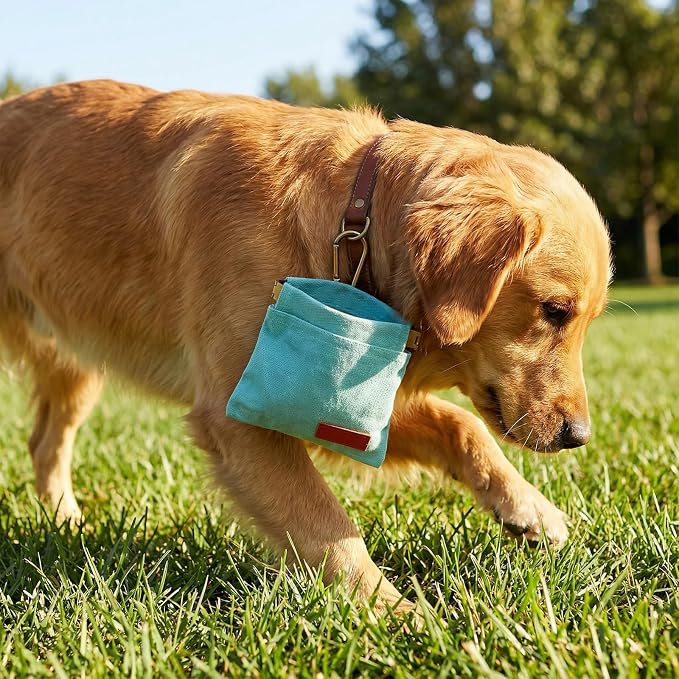 Dog Treat Pouch Blue Green Pocket Sized Pet Training Pouch Training Pouch with Carabiner Buckle Auto Closing Dog Walking Bag Pet Feed Snack Reward for Pet Puppy Travel Outdoor Use