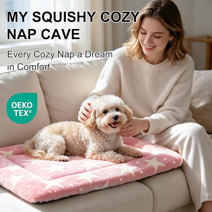 Dog Bed Mat, Reversible Crate Pads for Small/Medium/Large Dogs & Cats Sleeping, Portable & Soft, Dog Beds Crate Pad (Mix, S(24"*18"*1.5")) (Mixed Colors - A-4PCS, S(24"*18"*1.5"))