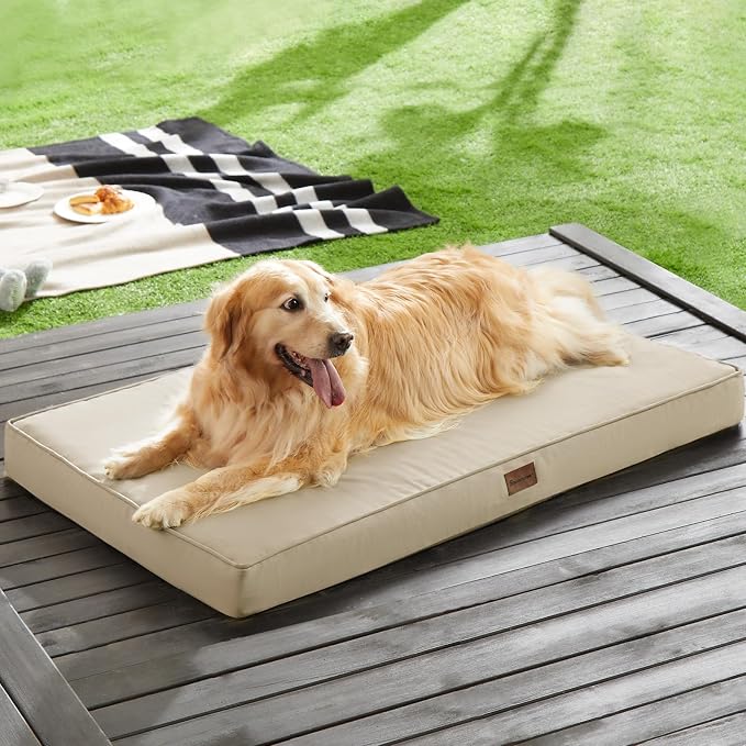 BFPETHOME Outdoor Waterproof Dog Bed for Large Dogs, Washable Cover, 36" | Outdoor & Indoor Use, Waterproof, For Medium, Large, Extra Large Dogs, Orthopedic, Egg Crate Foam, Up to 60 lbs