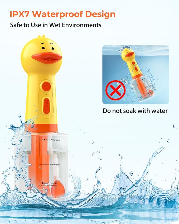 Electric Dog Shampoo Dispenser with Auto Mixing, 500ml Dog Shampoo Foamer & Soap Sprayer, Rechargeable Pet Shampoo Dispenser for Dogs & Cats, Waterproof Dog Bath Foam Machine