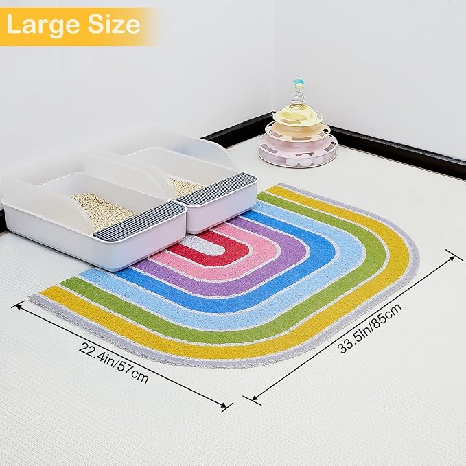 Unicorn Catcher 33.5"x22.4" Cat Litter Mat, Non-Slip Trapping Mat for Cats | PVC Mesh Litter Trapping Mat With A Non-Slip Backing Designed To Keep Floors Clean For Indoor Cats