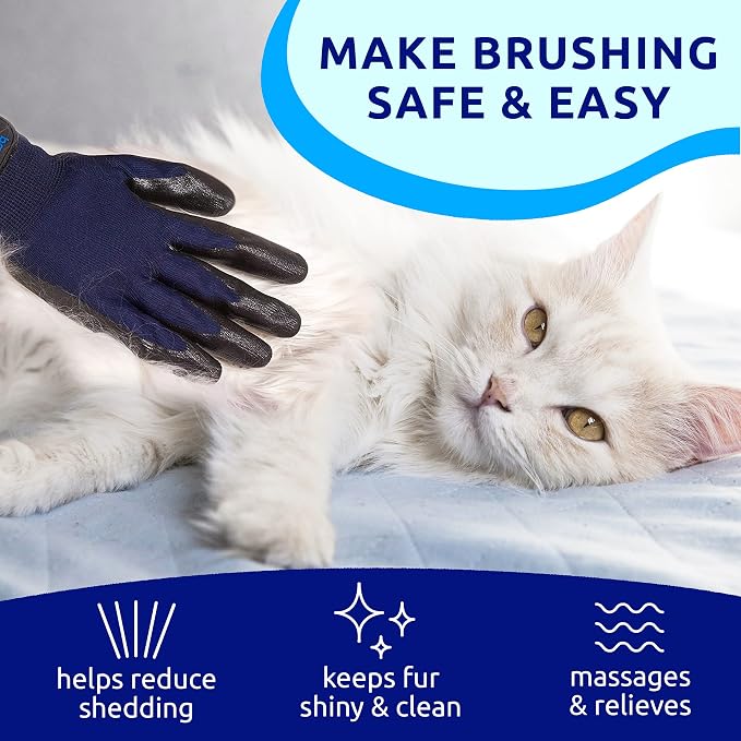 Pat Your Pet Grooming Gloves - Cat & Dog Hair Remover Glove for Deshedding Long and Short Fur