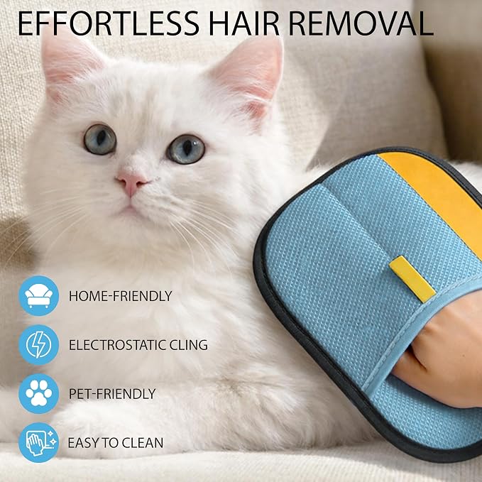 Pet Grooming Glove Set for Dogs & Cats – Premium Pet Hair Removal Glove with Free Nail Clippers & Nail File