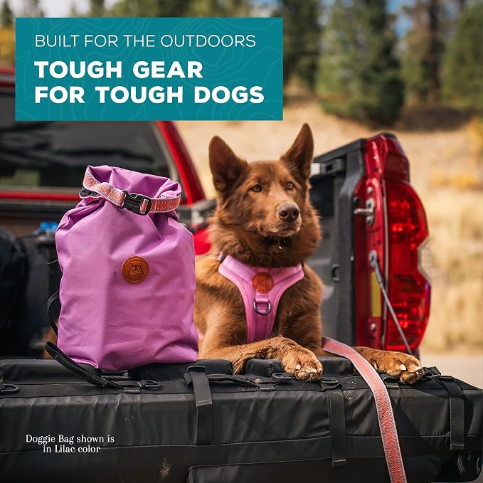 Wilderdog Doggie Bag - Water Resistant, Portable Kibble Carrier & Stainless Steel Mug - Lilac