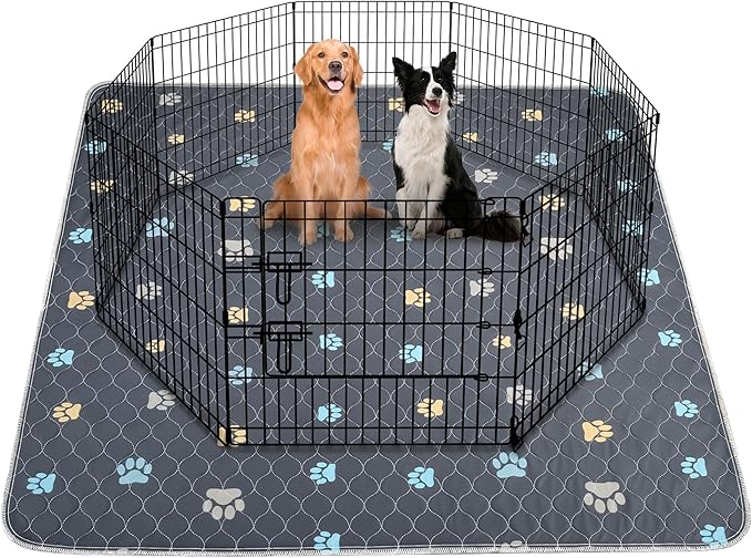Washable Pee Pads for Dogs, 48'' x 48'' Large Reusable Puppy Pads, 2 Pack | Super Absorbent, Leakproof, Machine Washable, Reusable Dog Pee Pads, Large Playpen Mat, Whelping Pad