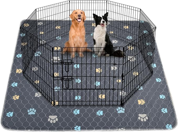 Aitmexcn Washable Pee Pads for Dogs, 2 Pack Extra Large Reusable Puppy Training Pads, Heavy Absorbency, Leak-Resistant Non-Slip Dog Mats for Playpens, Whelping and Senior Dogs (54"x54")