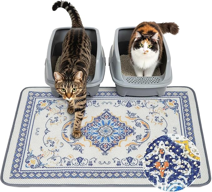 Unicorn Catcher 33"x22" Cat Litter Mat Machine Washable Litter Trapping Pad | Kitty Paw Friendly Padding With Breathable 3D Air Mesh Technology And A Non-Slip Base To Keep Home Floors Debris-Free