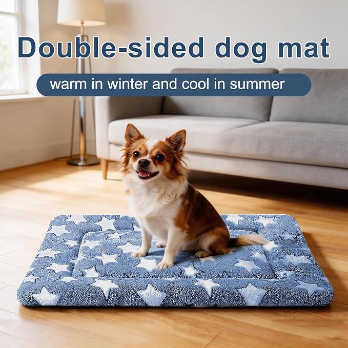 Dog Bed Mat, Reversible Crate Pads for Small/Medium/Large Dogs & Cats Sleeping, Portable & Soft, Dog Beds Crate Pad M(30"*20"*1.5")