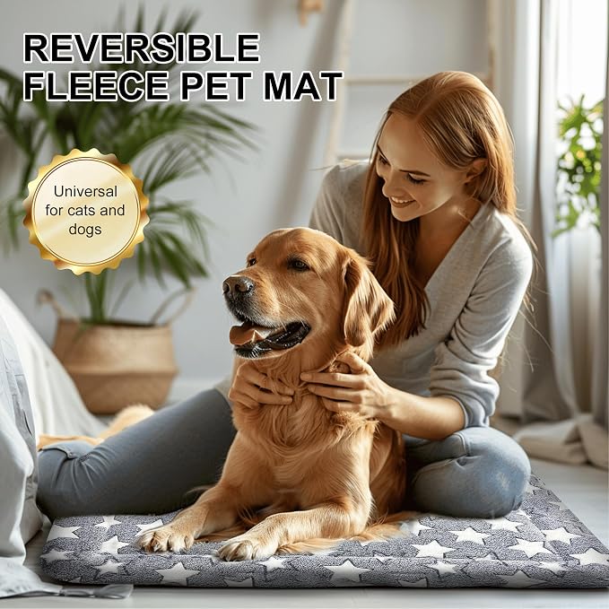 pobopobo Dog Bed Mat, Reversible Crate Pads for Small/Medium/Large Dogs & Cats Sleeping, Portable & Soft, Dog Beds Crate Pad - Machine Washable Mat Bed Kennel Mat Cat Bed