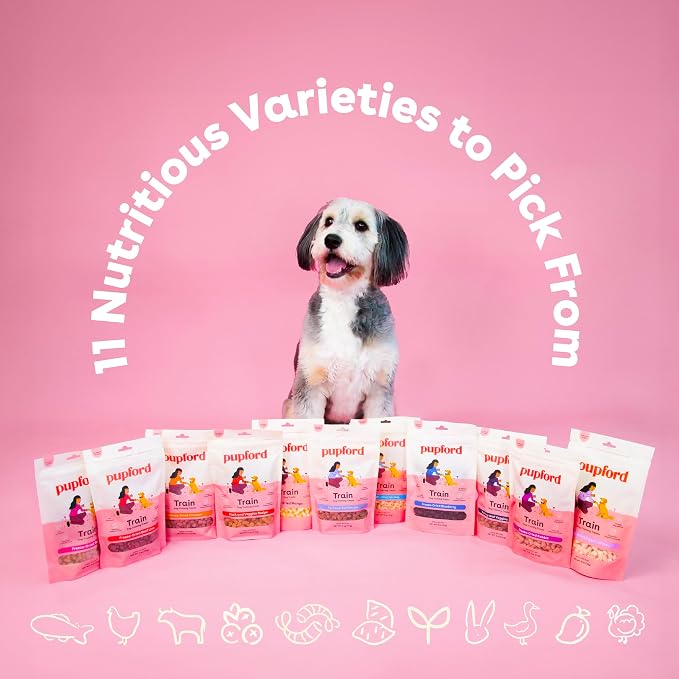 Pupford Freeze Dried Training Treats for Dogs & Puppies (Rabbit, 4 oz) | 475+ treats per bag, Ultra low-calorie, Only 2 ingredients, All breed sizes, Mess free and bite sized, Trainer recommended