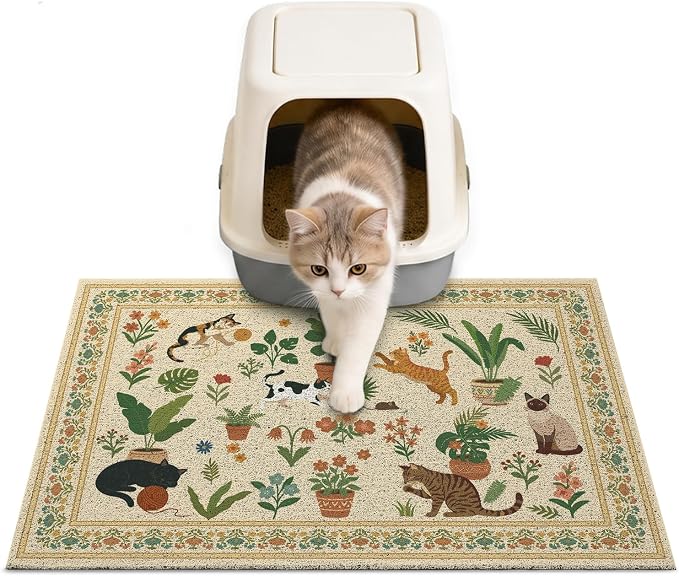 Unicorn Catcher 24"x15" Cat Litter Mat Non-Slip Washable Litter Box Mat | High-Density PVC Litter Catcher Mat Efficiently Traps Scattered Litter From Paws To Keep Floors Clean