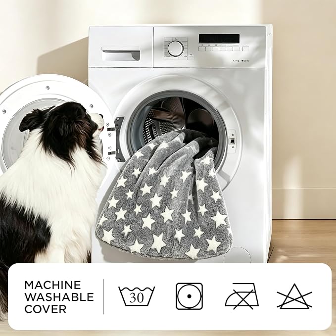 Orthopedic Dog Bed for Large Dogs, Washable Dog Mat with Removable Zippered Cover, Non-Slip Bottom, Comfort Crate Bed (Grey, M(30"*20"*3.1"))