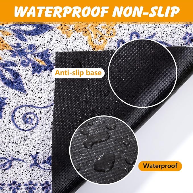 ondware Cat Litter Mat 20 x 15 in, Waterproof Non-Slip, Washable | Traps scattered litter, soft PVC mesh, paw-friendly, easy rinse clean, helps keep floors tidy
