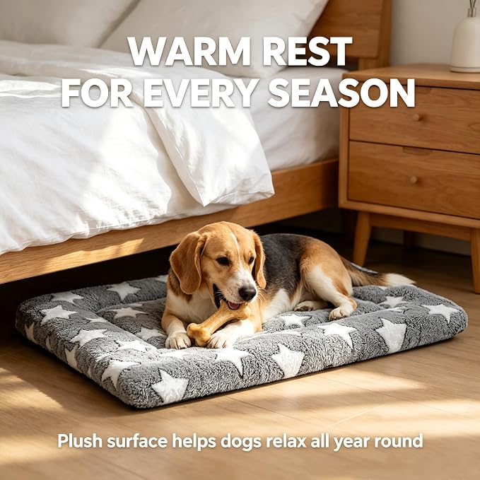 Dog Bed Mat - Comfortable Kennel Pad, Multi-Purpose Crate Bed for Dogs & Cats, Soft Support