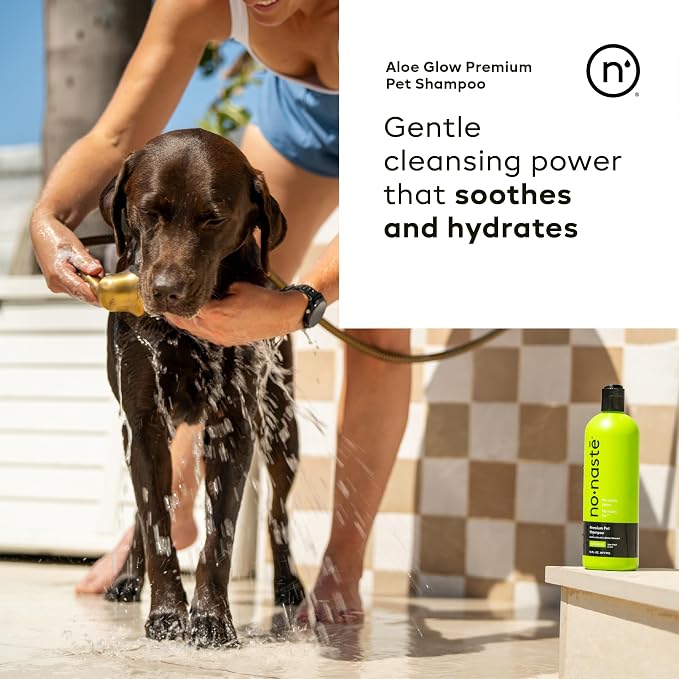 Nonaste Oatmeal & Aloe Dog Shampoo, Itchy Skin & Deodorizing, 16 oz, Pk 2 | USDA-Certified Organic Aloe & Oatmeal Soothe Itchy, Dry & Sensitive Skin. Deodorizing, Gentle Dog Wash. Light Fresh Scent.