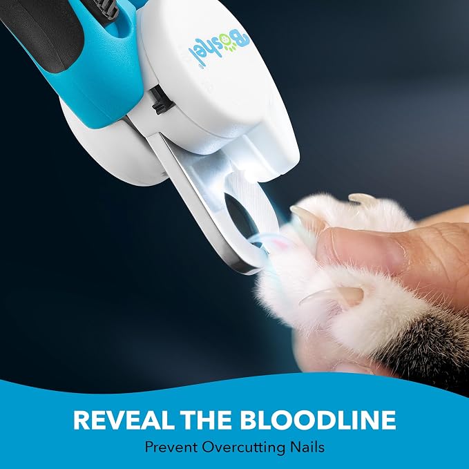 Boshel LED Large Dog Nail Clippers with Quick Sensor, Light, and Safety Guard, Pet's Sharp Toenail Cutter and File