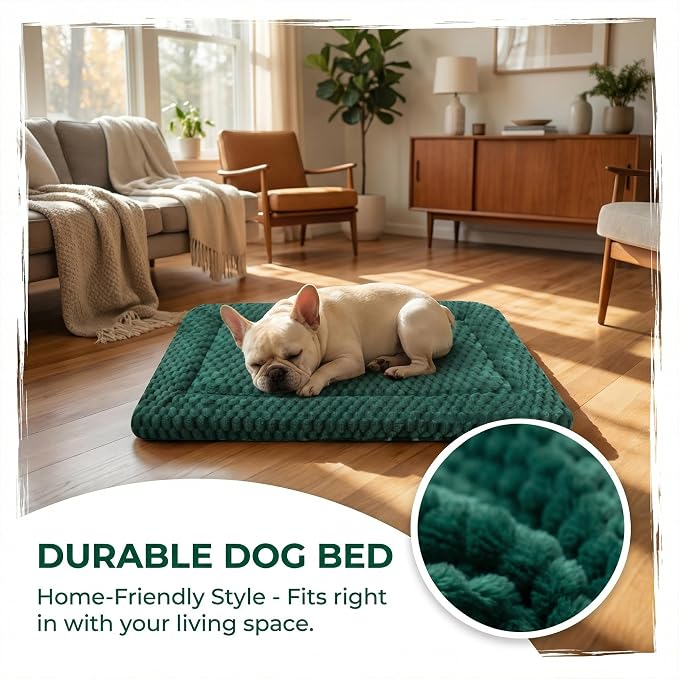Dog Bed Mat - Durable & Cute Crate Dog Beds for Small Dogs & Cats, Comfortable Kennel Pad for Home, Crate & Travel