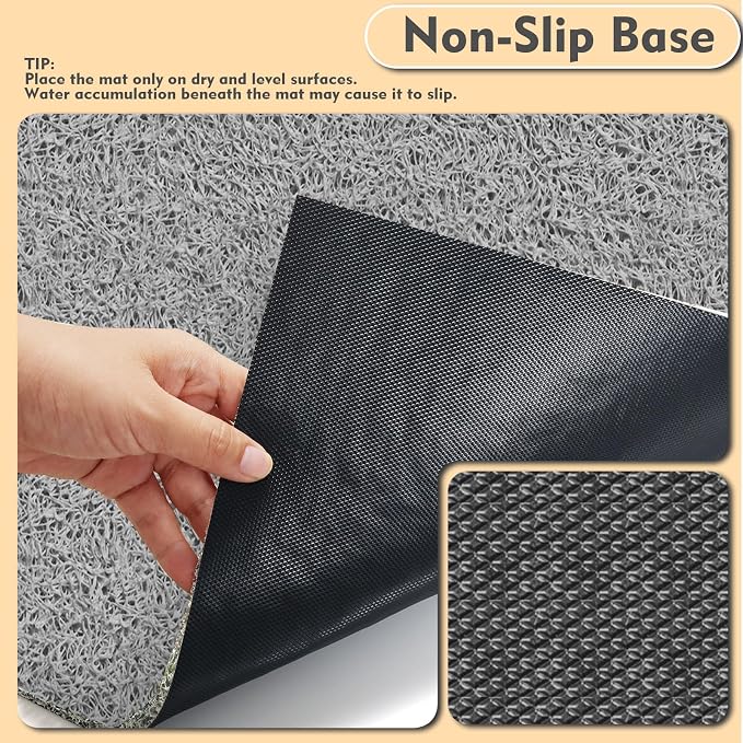 Bohemian Kitty Litter Mat 24"x17",Non-Slip Litter Box Mat, Washable Cat Litter Rug Catcher,Double-Layer Litter Trapping Mat for Scatter Control, Easy Clean Cat Food Mat & Floor Protector