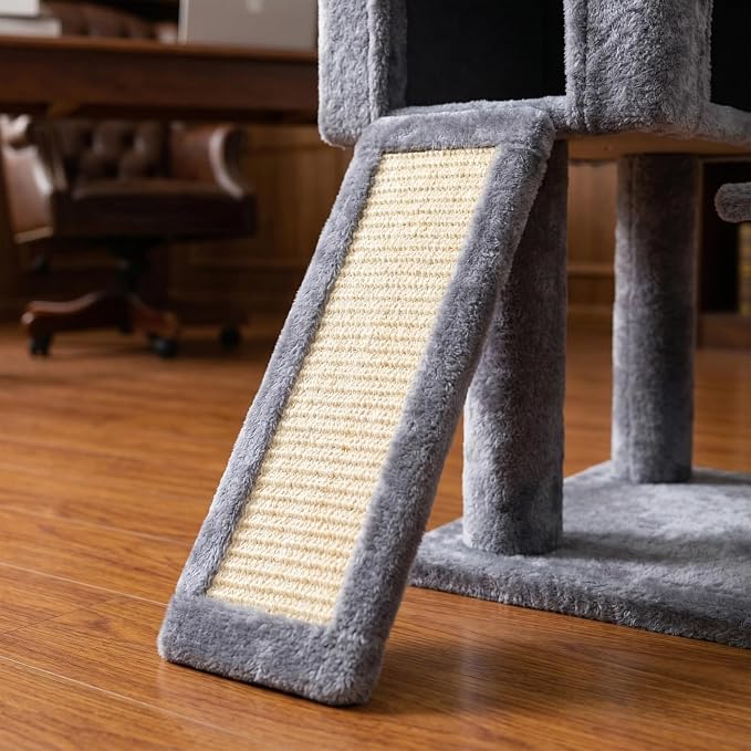 AIWIKIDE Cat Tree Has Scratching Toy with A Ball Activity Centre Cat Tower Furniture Jute-Covered Scratching Posts (Grey, 36.6'')