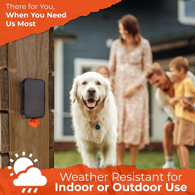 Pexter Dog Poop Bag Dispenser - Outdoor or Indoor Pet Waste Bag Dispenser Station - Stick-On or Screw-On Wall Mount - Poop Bags Storage Outdoor Container - Includes 4 Doggie Bag Rolls (Black)