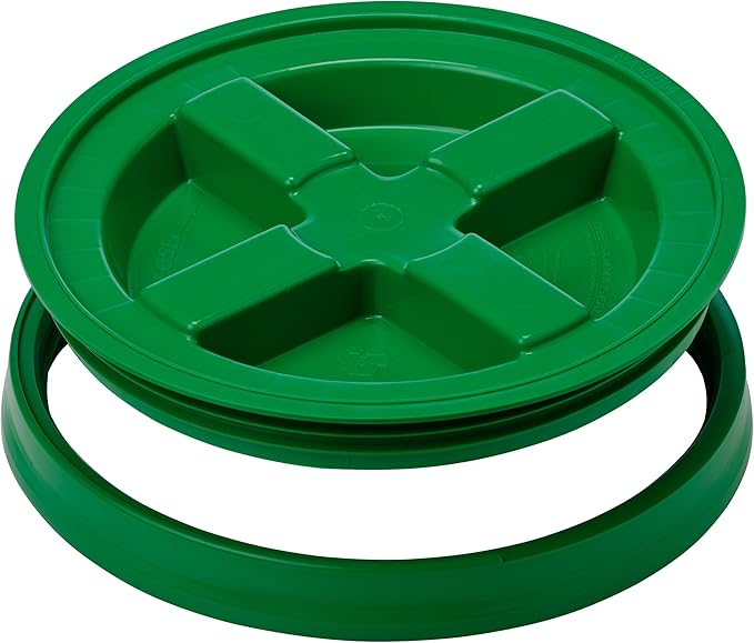GAMMA2 Gamma Seal Lid - Pet Food Storage Container Lids - Fits 3.5, 5, 6, & 7 Gallon Buckets, Green, Made in USA