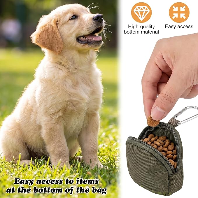 3Pcs Portable Dog Treat Pouches, Dog Training Reward Pouch | Reusable Dogs Treats Container with Zipper Closure for Pet Dogs Travel or Outdoor Use
