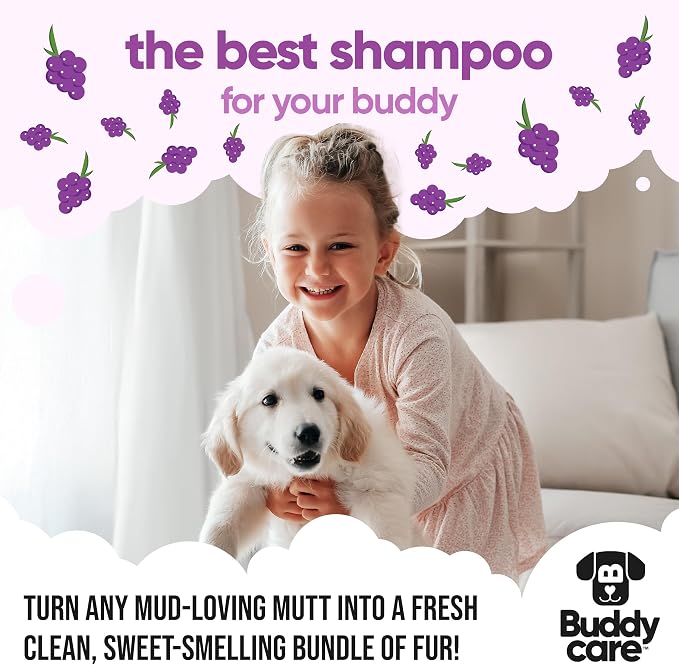 Grape Dog Shampoo by Buddycare | Deep Cleansing Shampoo for Dogs | Fresh Scented | with Aloe Vera and Pro Vitamin B5 (169.07oz)