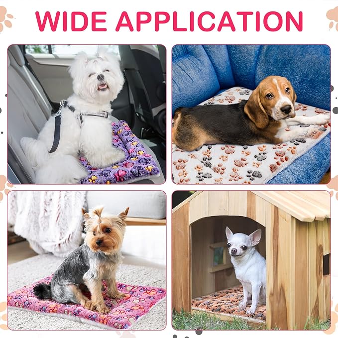 4 Pack Soft Pet Bed Mat Small Dog Crate Fleece | Tuanse Soft Pet Beds Mat Small Dog Crate Fleece,23 X 18 Inches,Vivid Color