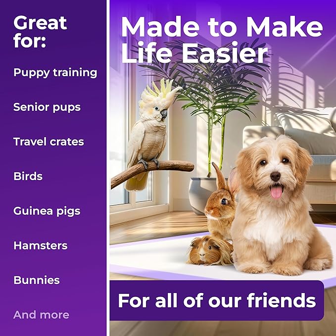 Pee Pads - Super Absorbent & Leak-Proof Pee Pads for Dogs - Puppy Pads - Waterproof Dog Pads, Dog Training Pads for Cats, Rabbits (Pack of 40 - 22x22)