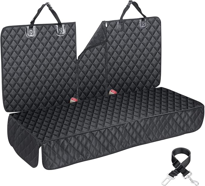 ANOSOSPECIAL Dog Car Seat Cover for Back Seat,Car Seat Protector for Dogs Nonslip Water Proof Universal Fit Dog Car Seat Cover for ISOFIX Truck SUV(Large,Black)