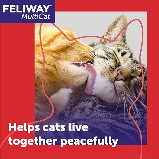 FELIWAY MultiCat Cat Calming Pheromone Diffuser Kit | Helps Reduce Fighting, Tension and Aggression Between Cats due to Stress for Multi‑Cat Homes, 30 Day Supply